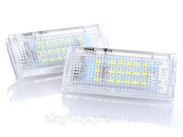 Mini Cooper R50 підсвітка номера світлодіодна 18 LED 2 W 2 шт. комплект ліхтар підсветка номерного знака діодна 1031839677 фото