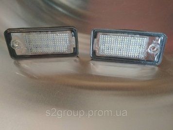 Audi A6 C6 підсвітка номера світлодіодна 3528SMD LED 4W 2 шт. комплект ліхтар підзвітка номерного знака діодна 738451619 фото