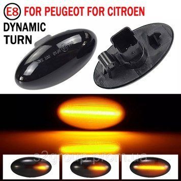 Peugeot 206+ 09-13 поворотники 2 LED-бігувальні покажчики повторювач повороту на крилі бічний ліхтар комплект 1831908873 фото