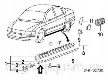 VW PASSAT B5 Variant заглушки порогу підіймання 2 шт. ліва та права в поріг накладки кришки гніздо під домкрат 1831908573 фото