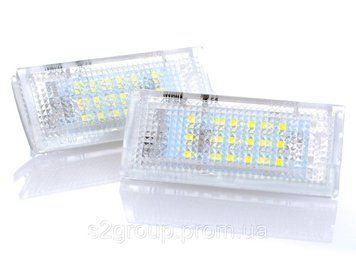 BMW 3 E46 підсвітка номера світлодіодна 18 diod LED 2 W 2 шт. комплект ліхтар підзвітка номерного знака діодна 1031830187 фото